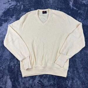 Vtg Arnold Palmer Robert Bruce V-Neck Sweater Light Yellow Men's XL Made In USA